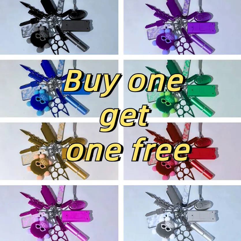 Premium women's safety keychain set with BOGO offer. Choose your favorite colors for personalized self-defense protection. Perfect for college students and women's personal safety.